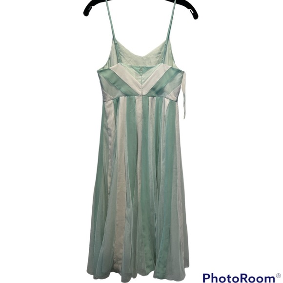 NWT Lauren Conrad Slip Dress Mint Green Mesh Stripe size 2 - Picture 3 of 8